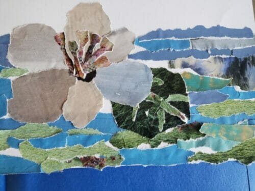 torn paper collage