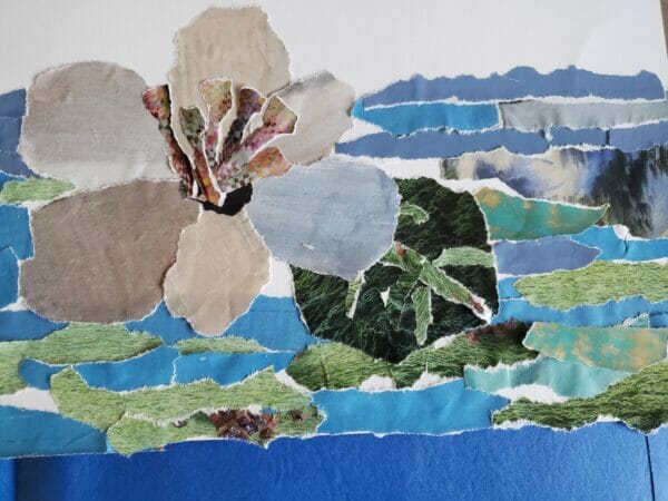 torn paper collage