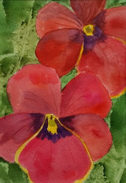 Watercolor Pansies